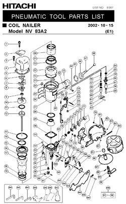 Wiring Diagram: 31 Hitachi Nail Gun Parts Diagram